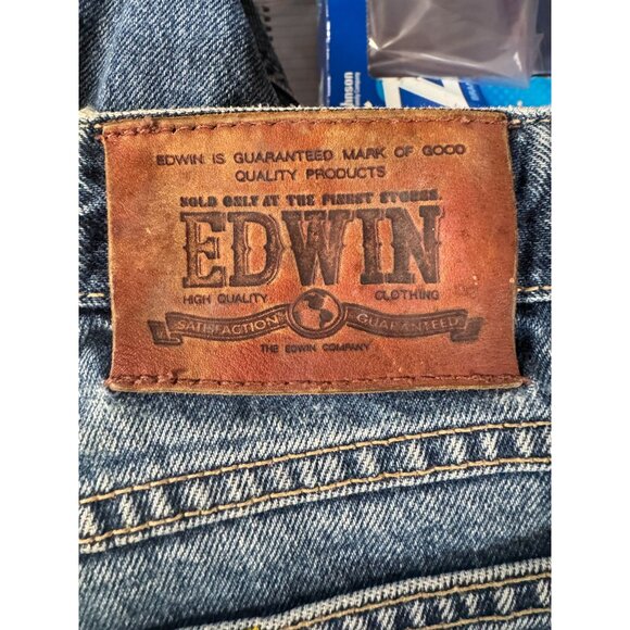 Vintage Distressed Edwin Tokyo Jeans L.A. Slim Fit W33 L34 90s - Picture 4 of 16